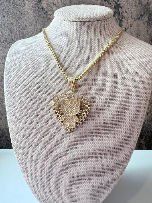 Hello kitty Role full body gold laminated necklace