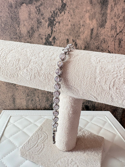 Silver laminated bracelet