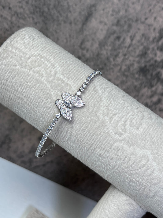 Silver laminated butterfly bracelet