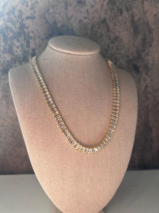 Tennis gold laminated necklace