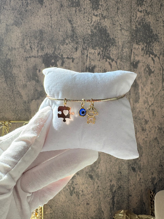Autism Bangle gold laminated