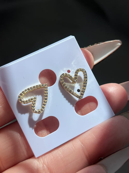Briana heart gold laminated earrings