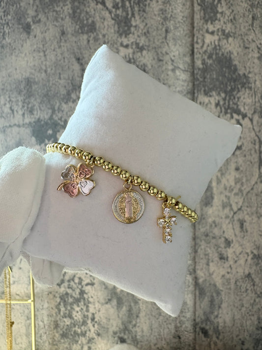 San Benito charms gold laminated bracelet