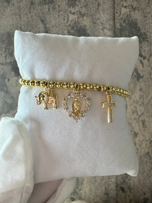Virgin charms gold laminated bracelet