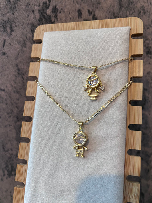 Boy or Girl gold laminated necklace