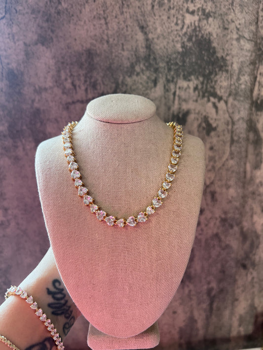Amor hearts stainless steel necklace