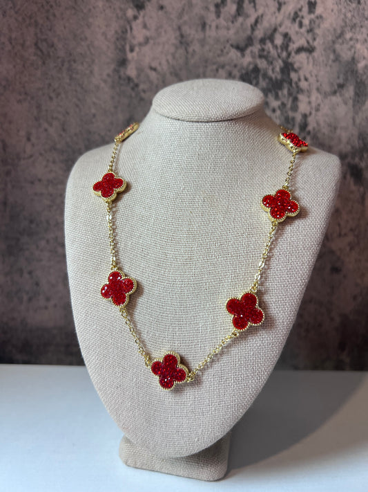 Alyssah stainless steel red necklace