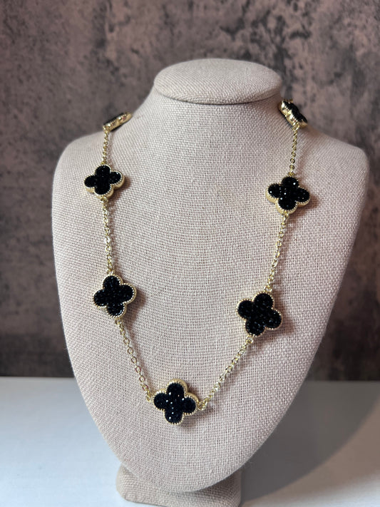 Alyssah lux stainless steel black necklace