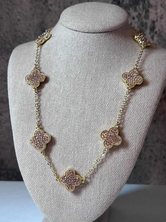 Alyssah lux nude pink stainless steel necklace