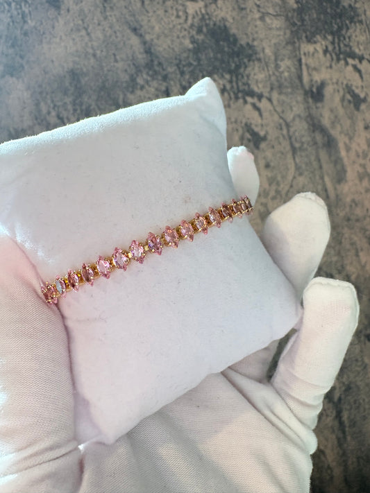 Amber pink gold laminated bracelet