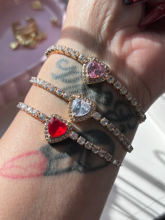 Princess heart adjustable gold laminated bracelet